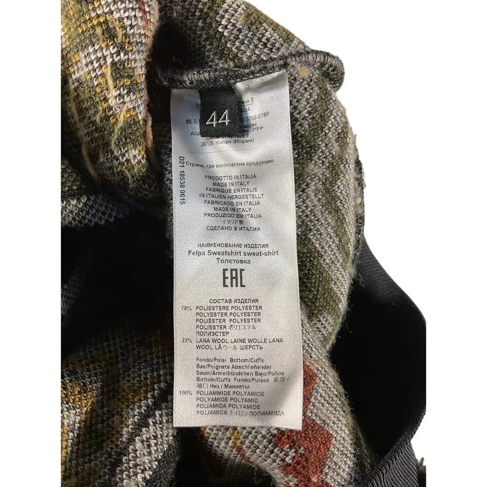 Etro Textured Multicolor Jacquard Knit Sweater Size IT 44 / 8 US